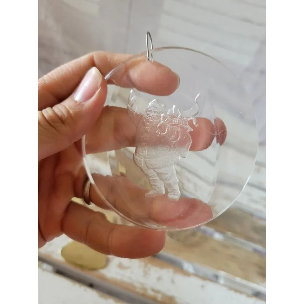 Clear ornament Noel‎ Santa lifesaver 12 Days of Christmas Xmas candle Noel Bell